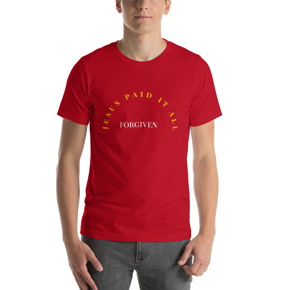 Maisonette Shoppers World | Unisex Stretchy Tshirt | Forgiven Jesus Paid it All