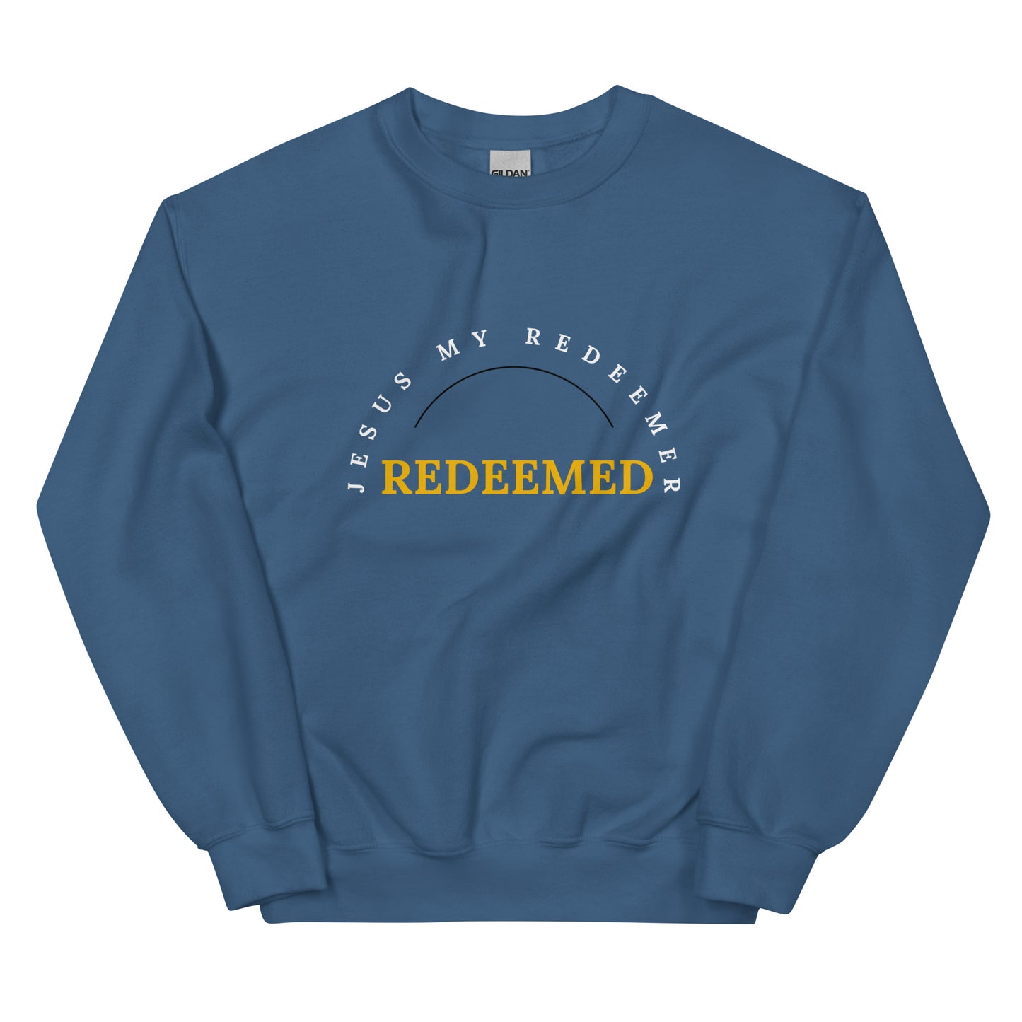 Maisonette Shoppers World | Unisex Sweatshirt Class Fit - "Redeemed" in Golden script