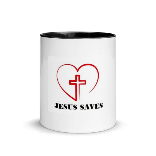 Ceramic Mug with Color Inside | Jesus Saves