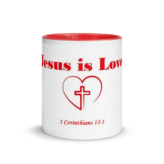 Mug with Red Color Inside | Jesus is Love